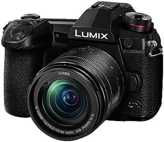 松下 LUMIX G9 无反相机,微型四分之一,2030 万像素加 800 万像素,高分辨率模式,带 LUMIX G Vario 12-60 毫米 F3.5-5.6 镜头(DC-G9MK),黑色