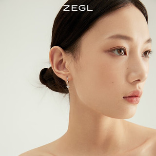 ZEGL春晚六芒星925银耳环女小众设计高级冷淡风蝴蝶耳扣 六芒星耳圈