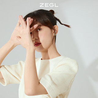 ZEGL春晚法式复古耳钉925银轻奢高级感人造珍珠耳饰 简约通勤耳环