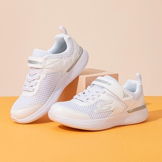 88VIP：SKECHERS 斯凯奇 儿童鞋新款网面运动鞋白色魔术贴轻便休闲鞋405103L