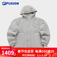 FILA FUSION斐乐潮牌款棉服2024春时尚简约休闲连帽上衣 脉动浅卡其-LK 185/104A/XXL