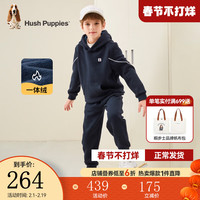 暇步士 儿童冬装加绒长袖长裤套装