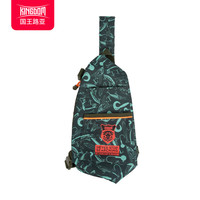 国王路亚路亚包多功能斜挎包多功能胸包钓鱼背包耐磨渔具包 鸦青色 路亚胸包-鸦青色