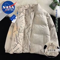 NASA MARVEL棉衣男棉服冬季外套百搭加厚保暖面包服双面穿装休闲棉袄子 卡其色 3XL-（160斤-180斤）