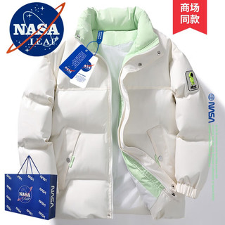 NASA LEAP男装冬季棉服外套男士羽面包绒服棉衣加厚保暖冬装棉袄男 黑花灰 2XL