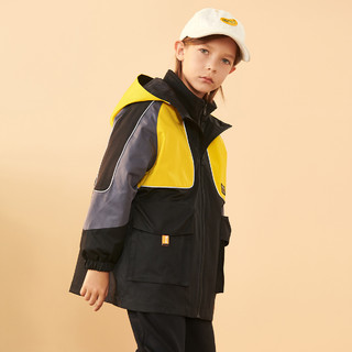 寒潮来了、拜年童装、PLUS会员：MQD 马骑顿 男童冬季两件套风衣 黑色
