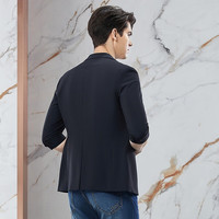 柒牌男装西装男24单西商务休闲男士西服外套【七分袖】126JC70790 深蓝 B44 165/88B