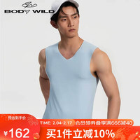 BODYWILD爱慕旗下男士透气宽肩打底背心柔滑基础打底衫ZBN11RS1蓝色175