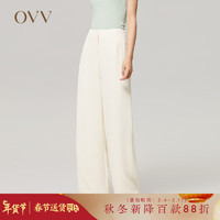 OVV【爱情而已同款】OVV2022秋冬女装休闲简约舒适套装西裤 米白A4 L