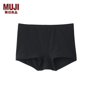 无印良品 MUJI 女式 弹力 平角内裤 女士内裤女生平角四角 FCE30A4S 黑色 XXL（170/100A）