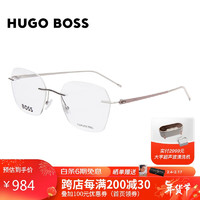 HUGO BOSS雨果博斯光学眼镜框配镜商务型近视眼镜架配度数镜片1401/54 9FZ 银色镜框银色镜腿9FZ