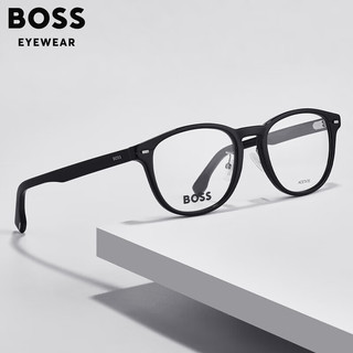 雨果博斯（HUGO BOSS）眼镜架圆框商务眼镜男士镜框可配近视镜片1479 KB7-透明色