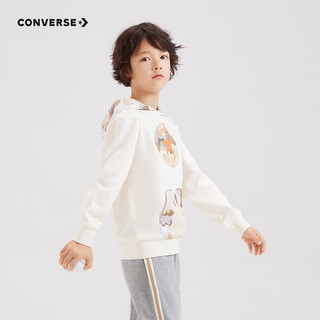 匡威（Converse）匡威儿童装男童连帽卫衣秋季撞色休闲时尚3-14岁长袖迷彩上衣 羽白色 160/80