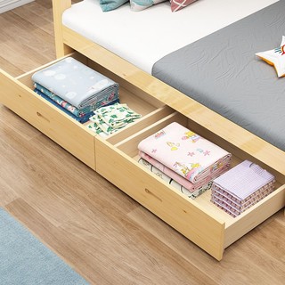 恒骏俏（Hengjunqiao）床 实木衣柜床一体组合单双人床带书架床柜高箱储物榻榻米床 白色抽屉款（书架储物） 1200mm*2000mm