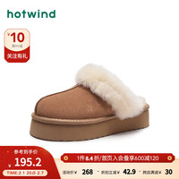 热风冬季女士休闲家居拖 02棕色 34