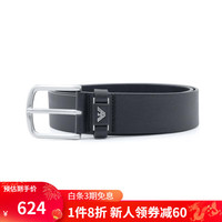 阿玛尼（Emporio Armani）男装牛皮Logo搭扣皮带腰带时尚商务 Y4S571-Y740G 黑色 90