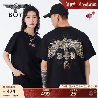 BOY LONDON春24款短袖烫金主题朋克痞帅潮牌圆领T恤N01906 金色 XS