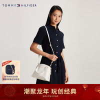 TOMMY HILFIGER 24春季女装金属字母可卸肩带手提斜挎单肩包AW0AW15968 白色YBL OS