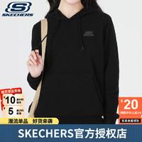 斯凯奇（Skechers）女装 春季时尚运动服跑步训练休闲服连帽卫衣套头衫 L322W045-0018 S(155/80A)