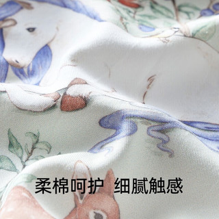 嫚熙（EMXEE）防水新生儿床上用品婴儿床全棉床罩可隔尿 【防水款】独角兽密语 120×65(cm)
