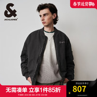 杰克·琼斯（JACK&JONES）衣服男装春季宽松棒球服男士复古夹克外套男高级感痞帅立领上衣 深灰牛仔A16 185/104A/XL