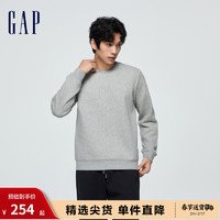 Gap男女装春季2024LOGO纯色基础款圆领卫衣891047套头上衣 灰色 180/100A(XL)亚洲尺码