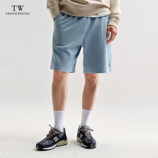 Teenie Weenie Men小熊男装卫裤男2024春季休闲宽松直筒美式短裤子 浅蓝色 180/XL