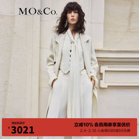 MO&Co.2023冬美丽诺绵羊毛双面呢大衣外套MBC4OVC021附腰带 米白色 S/160