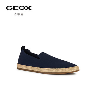 GEOX 杰欧适 男鞋2024春季纯色舒适套脚单鞋U45DWA 海军蓝C4002 40