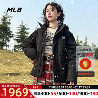 美职棒（MLB）羽绒服男装女装 冬季新款情侣时尚纽约洋基队防风保暖夹克羽绒衣 3ADJB0636-50BKS XS