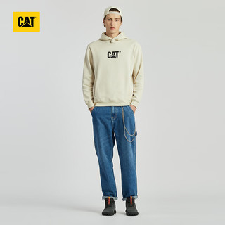 CAT卡特24春男士户外logo设计休闲连帽卫衣 杏色 S