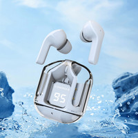 TLXT透明数显无线蓝牙耳机高颜值入耳式触控音质超好蓝牙5.3 音质澎湃 白色