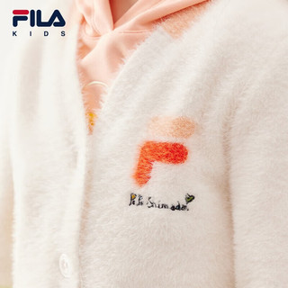 FILA x Pepe Shimada斐乐童装儿童毛衣秋季女小童针织衫 标准白-WT 105cm