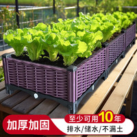 原起点阳台楼顶种菜箱长方形蔬菜种植箱种菜盆菜箱庭院塑料花箱户外 单层3联箱(120*40*21）
