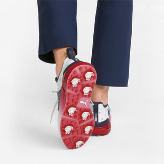 彪马（PUMA） 高尔夫球鞋男鞋 IGNITE  Volition 联名款低帮舒适缓震有钉鞋子 37641701  白色-银色-深红色 8.5 UK-42.5/275mm