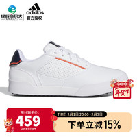 阿迪达斯（adidas）高尔夫球鞋男士运动鞋RETROCROSS系列 休闲小板鞋golf防滑球鞋 IE2157 白/白/蓝 43（UK9）