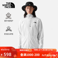 北面 TheNorthFace北面防晒皮肤衣防风夹克男薄风衣UPF23春季上新|7WCY FN4/白色