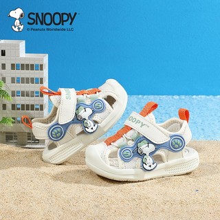 88VIP：SNOOPY 史努比 童鞋儿童凉鞋包头宝宝学步鞋2024夏季软底沙滩鞋框子鞋