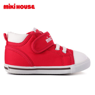MIKIHOUSE男女儿童四季款童鞋简约二段学步鞋防滑机能鞋10-9395-575 红色 内长14.5cm