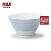 MUJI 無印良品 无印良品MUJI 波佐见烧 饭碗 碗餐具 瓷碗 斗笠碗 家用 横条纹 口径11.4cm