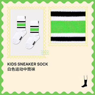 Happy Socks【】童袜秋冬保暖白色黑色运动棉袜中筒袜 黑色 2-3Y