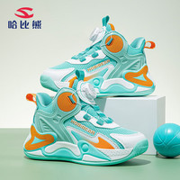哈比熊(HOBIBEAR)童鞋旋转扣女童鞋春秋儿童运动鞋男童篮球鞋JD52S82绿色40码