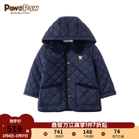 PawinPaw卡通小熊童装2024年春季男宝夹棉英伦风连帽夹克外套 藏青色/59 090