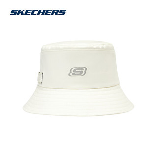 斯凯奇（Skechers）帽子2024年春季运动帽男女同款白色时尚渔夫帽 L124U080 豆腐白/0211 均码