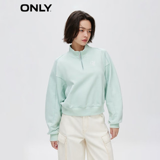 ONLY季时尚潮流休闲立领宽松短款卫衣女|12339S001 C47 蓝雾 175/92A/XL