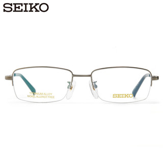 精工(SEIKO)男士商务半框眼镜架钛合金光学眼镜HC1002 01 U6防蓝光1.67 01金色