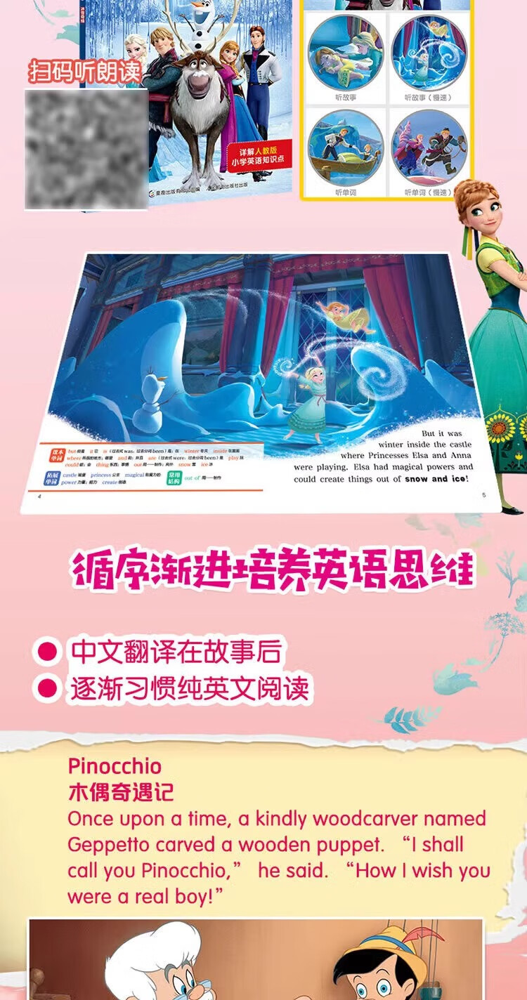 20册迪士尼经典动画英文电影故事书疯狂动物城儿童启蒙英语分级阅读绘本