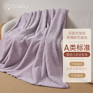 DAPU大朴 仿兔绒毛毯双层加厚毯子空调午睡毯沙发毯150*200cm 公主紫