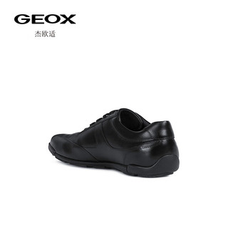GEOX杰欧适男鞋春季经典款商务纯色舒适时尚休闲鞋U023BA 黑色C9999 44