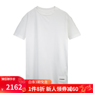 吉尔·桑达（Jil Sander）男装棉质Logo刺绣T恤圆领短袖（三件装）奢侈品潮牌J47GC0001 白色 M